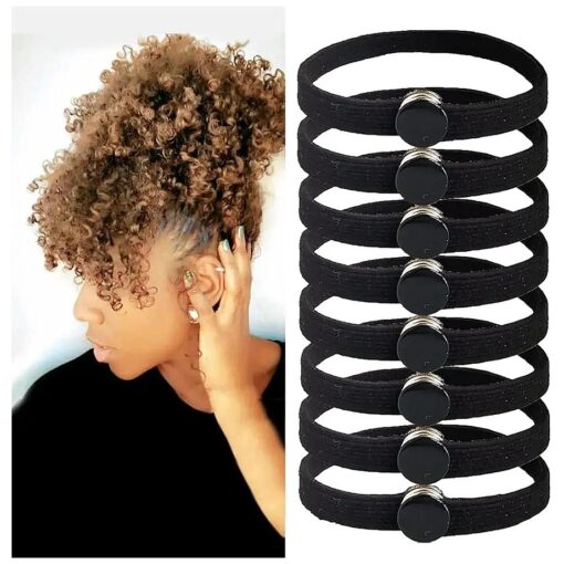 10PCS High Elasticity Snap Hair Ties for Thick Hair Natural Curly Hair and Braids| Connectable Hair Rope | No Slip Adjustsble hairband for Puff Ponytail ( 10 Count -Pack of 1 )