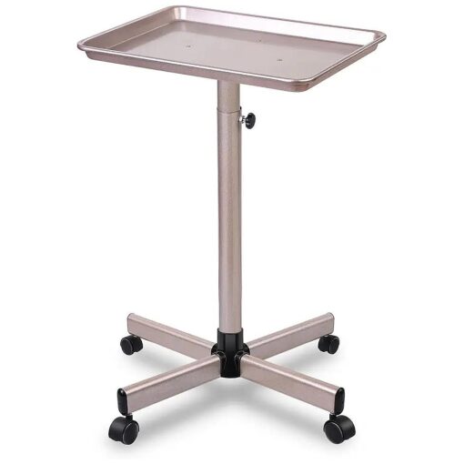 Salon Tray, Salon Tary on Wheels, Height Adjustable Salon Tray, Aluminium Salon Tray Use As Salon Tray, Tattoo Tray, Dental Tray, Spa tary ( Rose Gold )