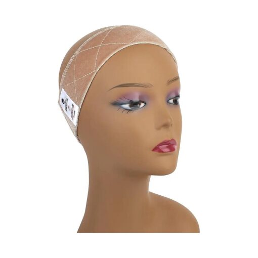 MainBasics Wig Grip Band for Keeping Wigs in Place Adjustable Velvet Wig Headband ( Beige )