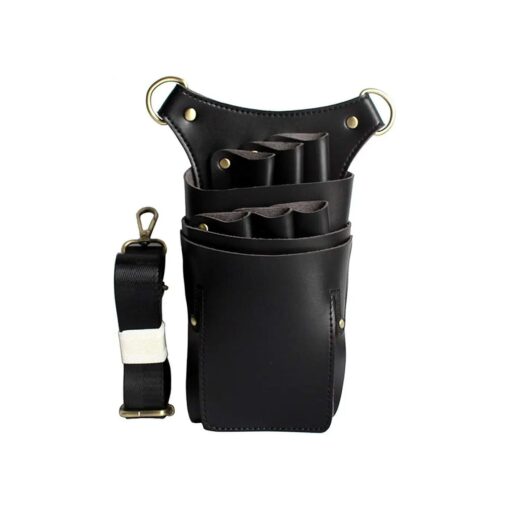 Scissor Holster Pouch, Boshiho PU Leather Salon Barber Hairdressing Scissors Holster Detachable Hair Stylist Tools Bag Comb Shear Holster with Waist Shoulder Belt