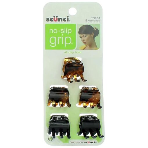 SCUNCI No-Slip Grip Clips, 5 Ea ( Pack of 2 )