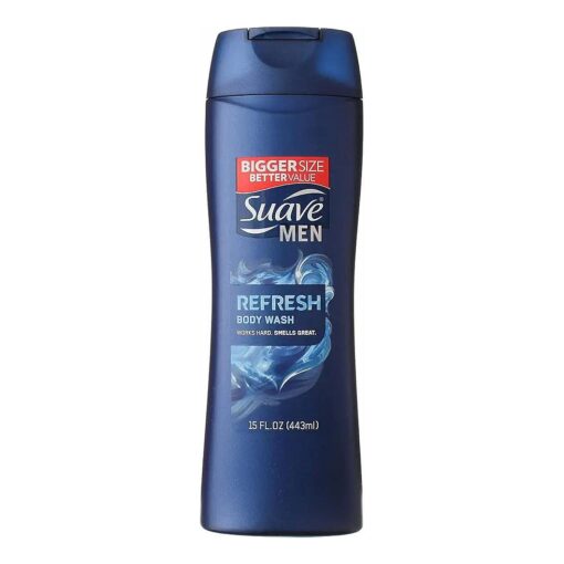 Suave Men Body Wash, Refresh, 15 Fl Ounce ( Pack of 3 )