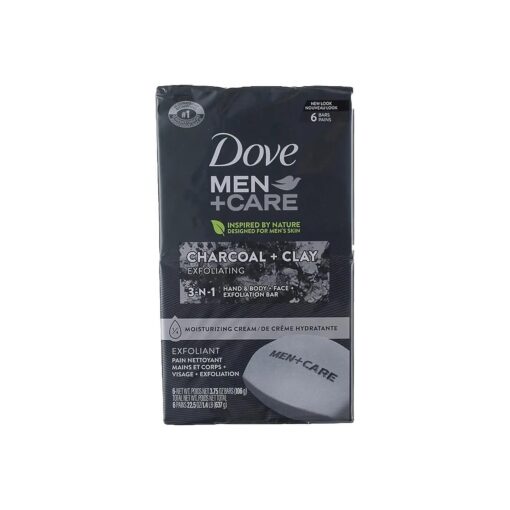 Dove Men+Care Elements Body and Face Bar Charcoal + Clay 4 oz 6 Bars