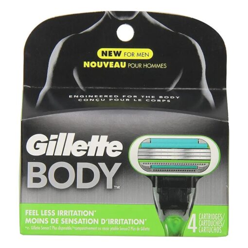 Gillette Body Men 's Razor Blade Refills, 4 Count, Mens Razors / Blades