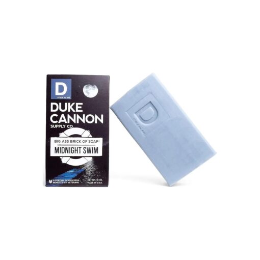 Duke Cannon Big Brick of Soap Midnight Swim - Refreshing Aquatic Scent with Green Top Notes, 10 oz Men 's Soap Bar ( Single Bar )