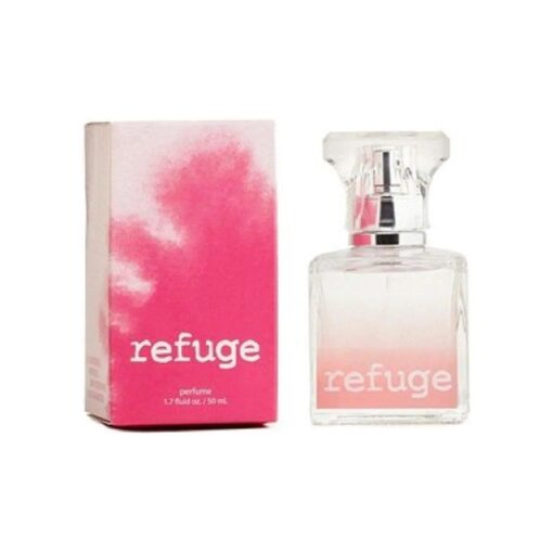 Charlotte Russe Refuge Perfume 1.7 Ounce Blended Pink Box Retired Version Raspberries Peach Green Apple and Sandalwood