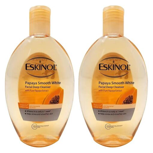 Lot of 2 Eskinol Naturals Papaya Facial Cleanser 7.6 Oz - 225 ml Bottle