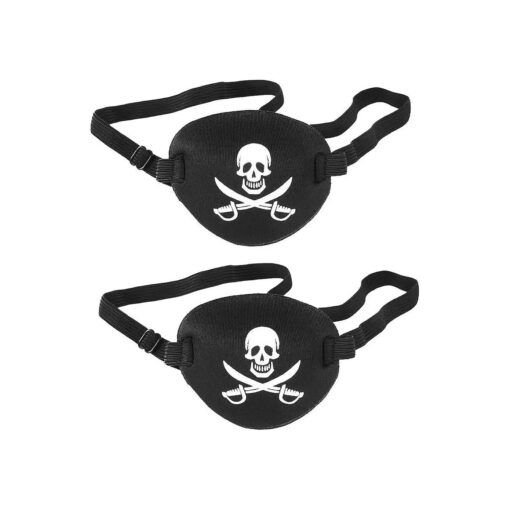 2Pcs Adult and Kids Eye Patch Pirate Skull Style Party Mask For Soft Adjustable Single Eye Cover For Amblyopia Lazy Strabismus Party