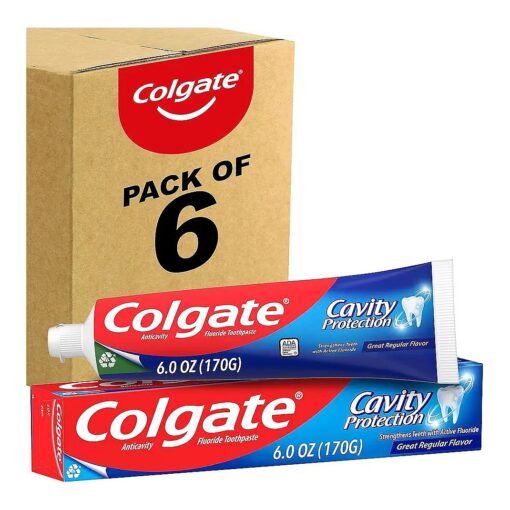 Colgate Cavity Protection Toothpaste with Fluoride, Great Regular Flavor, 6 Ounce ( Pack of 6 )