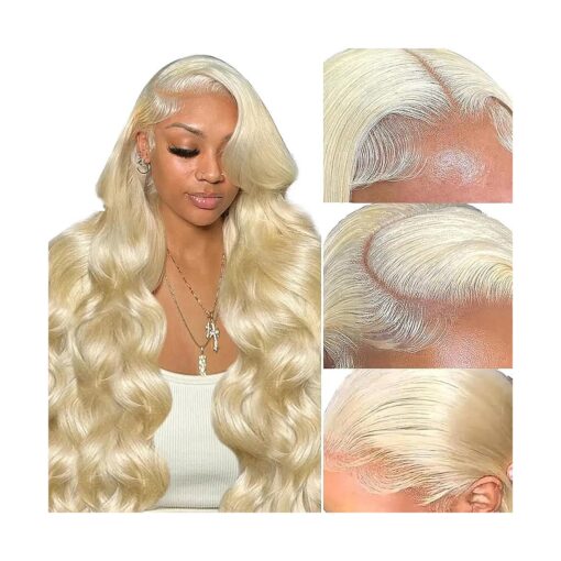 613 13x6 Lace Front Wig Human Hair Body Wave Blonde Wig Human Hair 613 HD Lace Frontal Wig Blonde Lace Front Wigs Human Hair 200 % Density 28inch