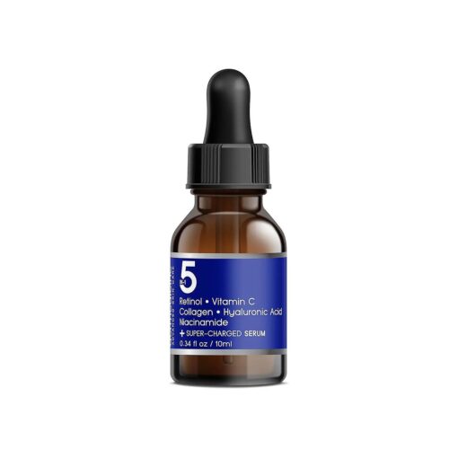 5 in 1 Potent Face Serum with Retinol, Vitamin C, Collagen, Hyaluronic Acid, Niacinamide | May Help Improve Appearance of Fine Lines and Reduce Appearance of Dark Spots Trial Size