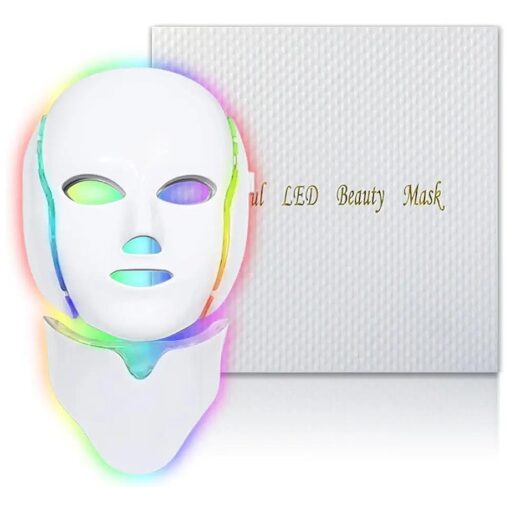 7 Colors LED Face Mask Light Therapy, Led Face Mask Light Therapy At Home, Blue Red Light Therapy Mask for Face