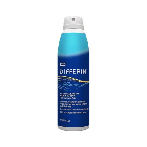 Differin Acne Body Spray, Acne Treatment with Salicylic Acid by the makers of Differin Gel, 360 Formula for Back Acne, Chest and Shoulders, 6 oz