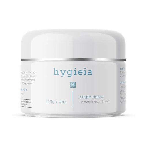 Hygieia Crepey Skin Repair Cream - Anti-Aging Liposomal Face, Neck & Body Cream - Advanced Deep Cellular Formula of Idebenone, Hyaluronic Acid & Retinol to Rejuvenate Aging Skin & Smooth Wrinkles, 4oz