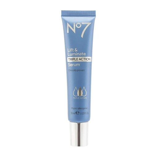 No7 Lift & Luminate Triple Action Face Serum - Collagen Peptide Anti Wrinkle Serum + Brightening Emblica & Vitamin C Face Serum + Pro Retinol Skin Firming Hyaluronic Acid & Hibiscus ( 30ml )