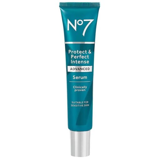 No7 Protect & Perfect Intense Advanced Serum - Rice Protein & Alfalfa Complex for Fine Lines and Wrinkles - Anti Aging Facial Serum with Matrix 3000+ Technology ( 30 ml )