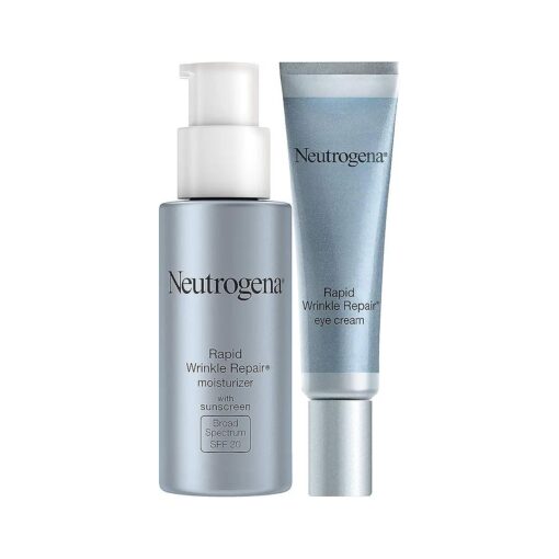 Neutrogena Rapid Wrinkle Repair Retinol Facial Moisturizer with SPF 30 Sunscreen, 1 fl, oz, & Rapid Wrinkle Repair Retinol Under-Eye Cream, 0.5 oz