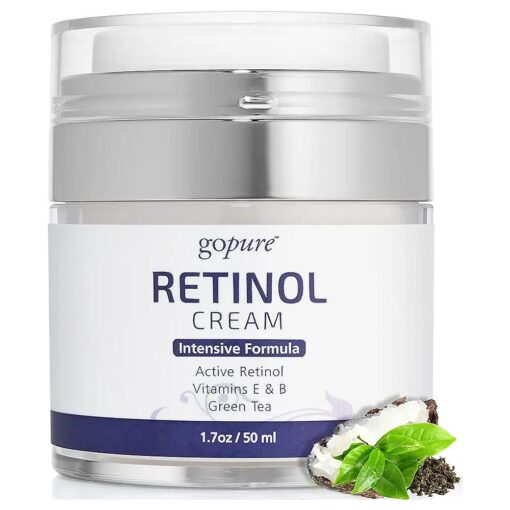 goPure Retinol Face Cream - Night Cream Anti Wrinkle & Face Moisturizer For Women - Retinol Cream for a Youthful-Looking Glow, 1.7oz .