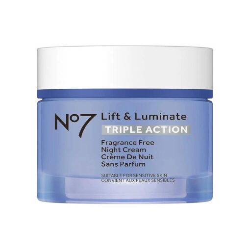 Lift & Luminate Triple Action Fragrance Free Night Cream - Anti Wrinkle, Collagen Peptide Brightening Cream - Skin Firming Hyaluronic Acid & Hibiscus + Vitamin C Face Cream ( 50ml )