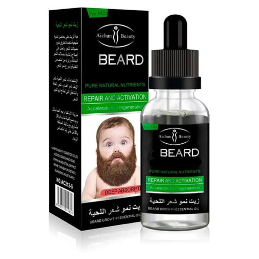 AICHUN BEAUTY Beard Grow Oil | Facial Hair Supplement |Thicker Beard Care|Mens Hair Growth Vitamins 30ml/1.01oz