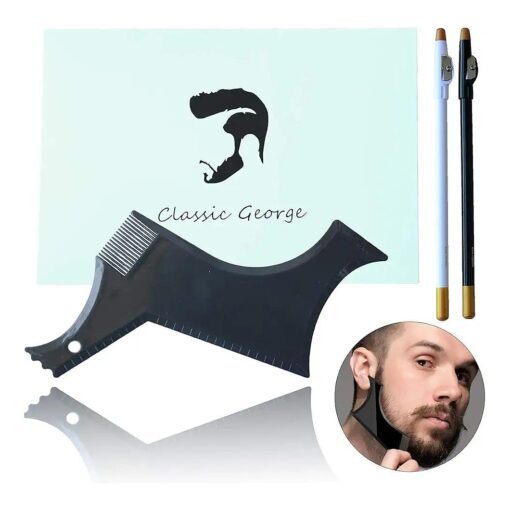 Beard Shaper Inbuilt Comb for Perfect line up with Edging Use with Beard Trimmer Barber Razor to Style Your Beard and Facial Hair Beard Shaping Tool