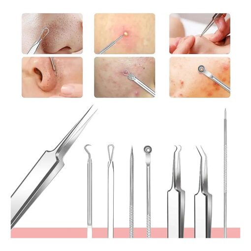 Whitehead Blemish Removal Tool Pimple Popper Tool Kit 8 Pcs Blackhead Remover