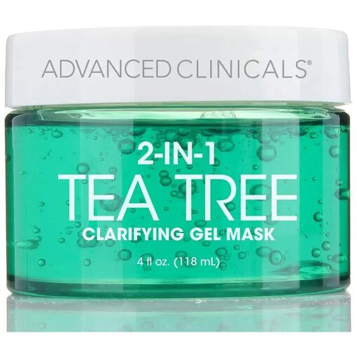 Advanced Clinicals Anti Aging Facial Gel Mask Skin Care Moisturizer For Reducing Appearance Of Wrinkles, Sagging Skin, & Dry Skin ( 4 Fl Oz ( Pack of 1 ), Tea Tree Face Mask )