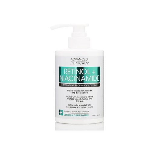 Advanced Clinicals Retinol Body Lotion, Firming & Anti-Aging Moisturizer for Crepey Skin, 15 Oz Retinol Face & Body Cream