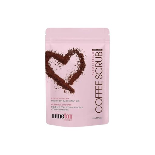 MINETAN BODY.SKIN Coffee Scrub Exfoliating Hydrating Face & Body Scrub - Smooth Soft Skin Treatment For Breakouts Stretch Marks, Self Tan Prep, Pre-Tan Exfoliate - 200g