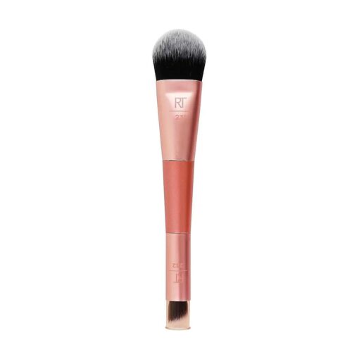 Real Techniques Cover & Conceal Dual Ended Makeup Brush, Flawless Foundation Coverage, 2-in-1 Brush That Smooths & Covers Blemishes & Imperfections, Blending & Buffing Brush, 1 Count