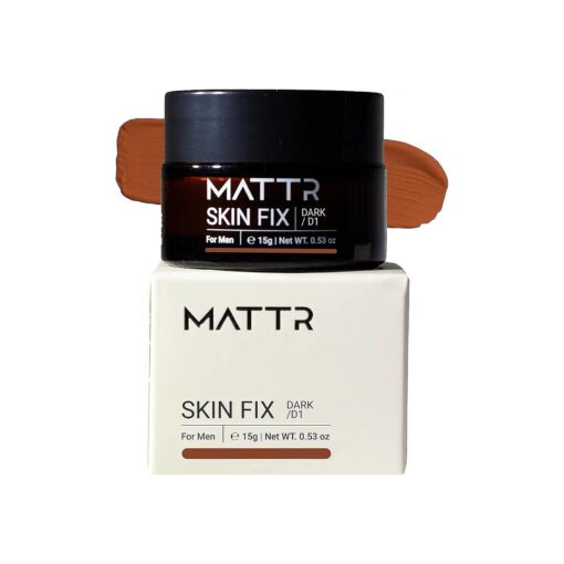 MATTR Skin Fix - Cosmetic Solutions for Men - Concealer & Skin Balancing Formula for Uneven Complexions - Cover Fine Lines, Under-Eye Bags, Blemishes - Vegan Makeup - Travel-Size Jar - 15g ( D1 )