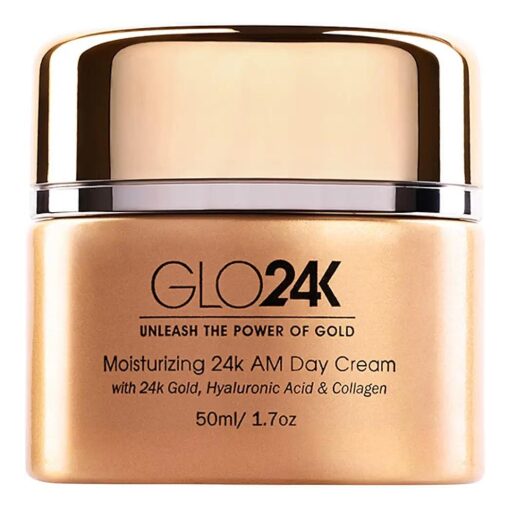 GLO24K Moisturizing Day Cream with 24k Gold, Hyaluronic Acid, Collagen, and Vitamins, For Optimal Hydration !