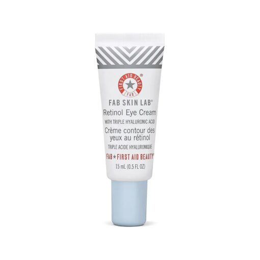 First Aid Beauty FAB Skin Lab Retinol Eye Cream with Triple Hyaluronic Acid - .5 Oz .