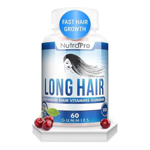 NutraPro Long Hair Gummies - Anti-Hair Loss Supplement for Faster Hair Growth of Weak, Thinning Hair - Grow Long Thick Hair & Increase Hair Volume with Biotin And 10 Hair Vitamins.For Men And Women .