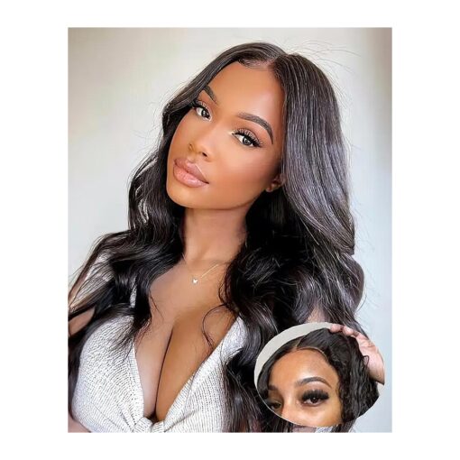 MENTOR Glueless Wigs Human Hair Wear and Go Glueless Wig for Beginner Pre Plucked Pre Cut Lace Front Wigs Body Wave 6x4 HD Lace Closure Wig Human Hair for Black Women 200 % Density 20 inch