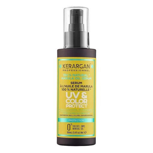 KERARGAN - UV & Color Protective Serum with Marula Oil for Dry and Colored Hair - Anti-Frizz, Smoothing, Moisturizing - Sulfate-Free, GMO-Free, Mineral Oil-Free - 3.38 Fl oz