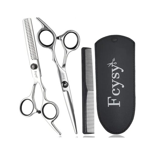 Hair Cutting Scissors Thinning Shears Kit, Fcysy Hair Scissors Set Professional Haircut Scissors Kit, Barber Shears Tijeras De Peluqueria Profesional Barber Supplies Trimming Scissors for Men Women