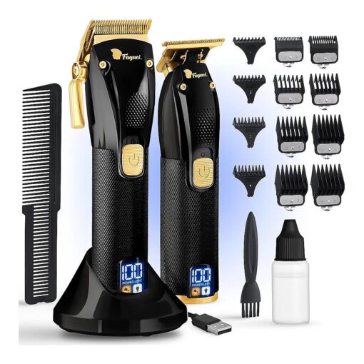 Fagaci Professional Hair Clippers for Men Set Turbo Power with Precise Cutting, Barber Clippers for Hair Cutting, Cordless Hair Clippers and Trimmers Set, Maquina de Cortar Cabello, Haircut Barber Kit