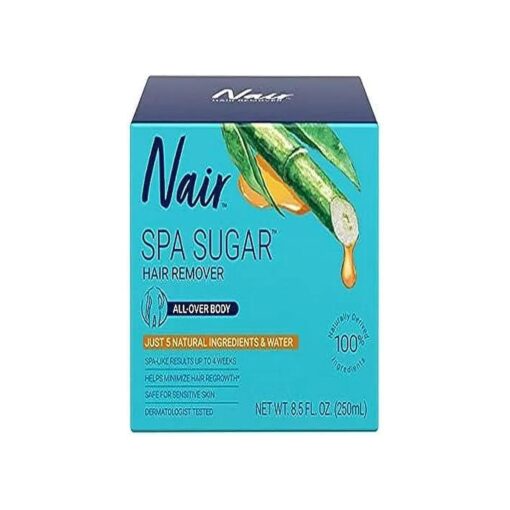 Nair Sugar Spa, Wax Free Sugar Waxing Kit for Women, Sugar Wax Kit for Hair Removal, Natural Ingredient Body Wax Hair Remover for Legs, Underarms, and Bikini Hair Removal, 250mL