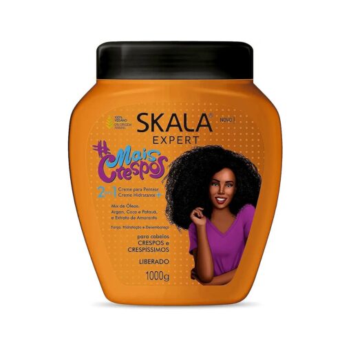 SKALA Mais Crespos Super Curly Hair Type 4ABC - Hydrate, Eliminate Frizz 2 IN 1 Conditioning Treatment Cream and Cream To Comb 35.2oz