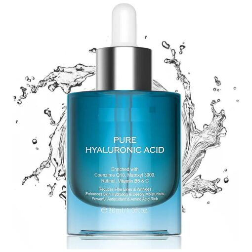 Hyaluronic Acid Serum for Face with Retinol, Vitamin C & B5, Hydrating Face Serum for Dry Skin Plump and Moisture, Anti-Aging Facial Serums Reduces Wrinkles Fine Lines, Firming Serum for Woman Day Night 1 Fl.OZ