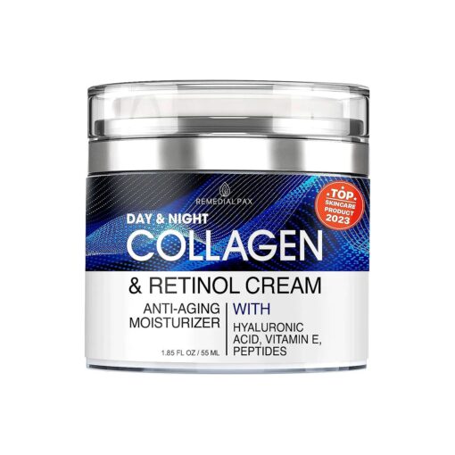 REMEDIAL PAX Collagen Cream for Face with Retinol and Hyaluronic Acid, Day Night Anti Aging Skincare Facial Moisturizer, Hydrating Lotion, Moisturizing to Reduce Wrinkles Women Men