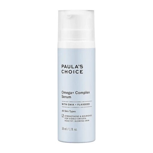 Paula 's Choice Omega+ Complex Serum with Hyaluronic Acid, Fatty Acids & Ceramides, Lightweight Hydration for Fine Lines & Wrinkles and Dryness, Fragrance-Free & Paraben-Free, 1 Fl Oz