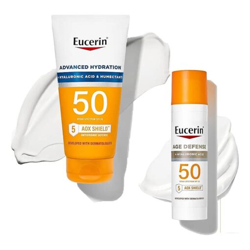 Sun Advanced Hydration SPF 50 Sunscreen Lotion + Age Defense SPF 50 Face Sunscreen Lotion Multipack ( 5 oz, body lotion + 2.5 oz face lotion )