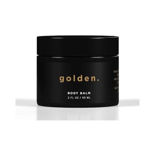 Golden Grooming Co. Men 's Body Balm - Intense Repair Balm for Extra Dry Skin - Naturally Derived, Hydrating Formula - Suitable for All Skin Types with Coconut Oil & Mango Butter - 2 FL OZ