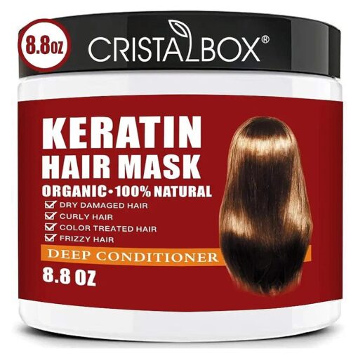 Keratin Hair Mask, Deep Repair Damage Hair Root, 250ml Hair Mask for Dry Damaged Hair, Hair Treatment Mask Keratin Hair & Scalp Treatment, Natural Deep Conditioner Hydrating Hair Masque