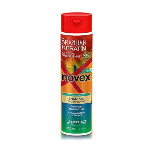 Novex Brazilian Keratin Shampoo 10 oz - Reconstructive Keratin, Frizz control & Damage Repair