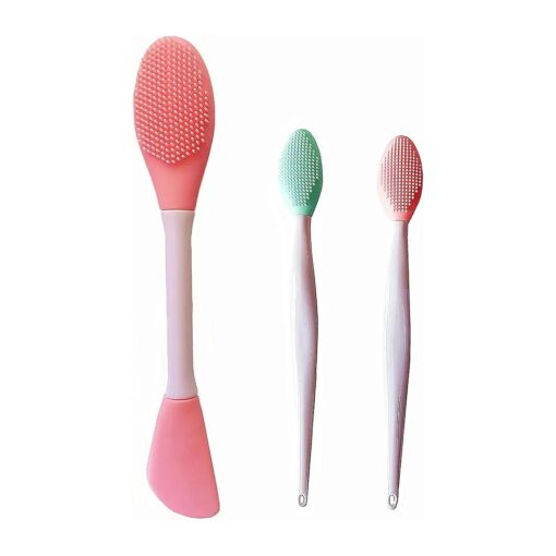 3 PCS Lip Scrub Brush Face Lip Scrubber Tool Face Lip Exfoliator Brush Silicone Lip Brush Exfoliating Lip Brush Lip Scrub Tool for Lips and Face