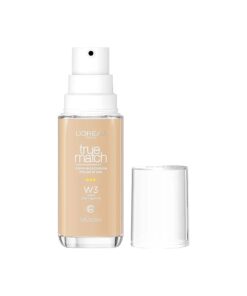 L'Oreal Paris True Match Super-Blendable Foundation, Medium Coverage Liquid Foundation Makeup, W3, Light Medium, 1 Fl Oz