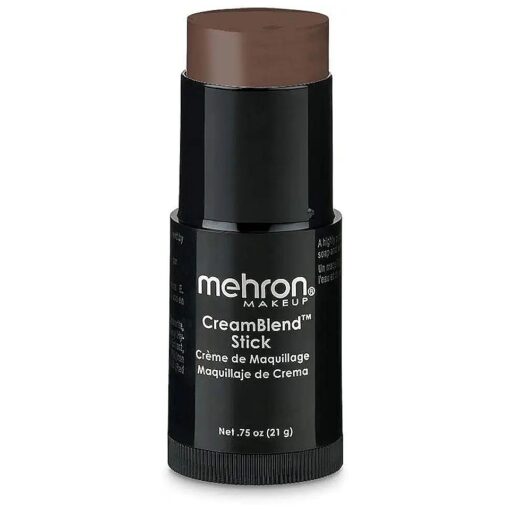 Mehron Makeup CreamBlend Stick | Face Paint, Body Paint, & Foundation Cream Makeup| Body Paint Stick .75 oz ( 21 g ) ( Ebony )